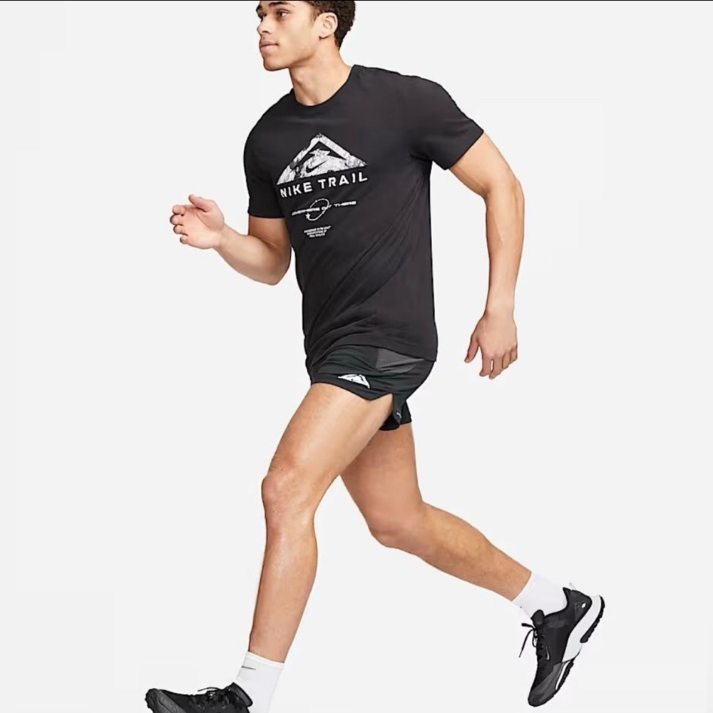 Nike Black and Gray Athletic Shorts for Running 5”